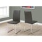 Monarch Specialties Dining Chair, Set Of 2, Side, Upholstered, Kitchen, Dining Room, Pu Leather Look, Grey, Chrome I 1094 - alternate 3